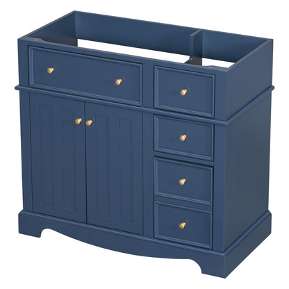 Vanity Without Basin Sink, Frame Bathroom Storage Cabinet, Freestanding Vanity With 3 Drawers & Adjustable Shelf