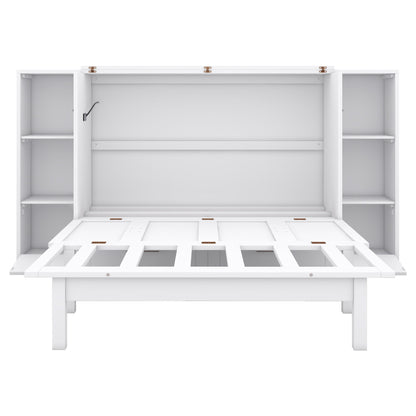 Murphy Bed With Shelves, Drawers And USB Ports