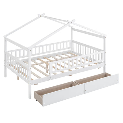 House Bed With 2 Drawers