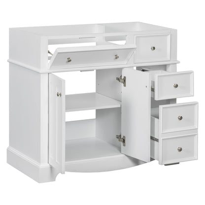 Vanity Without Basin Sink, Frame Bathroom Storage Cabinet, Freestanding Vanity With 3 Drawers & Adjustable Shelf