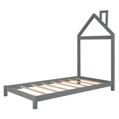 Platform Bed With House Shaped Headboard