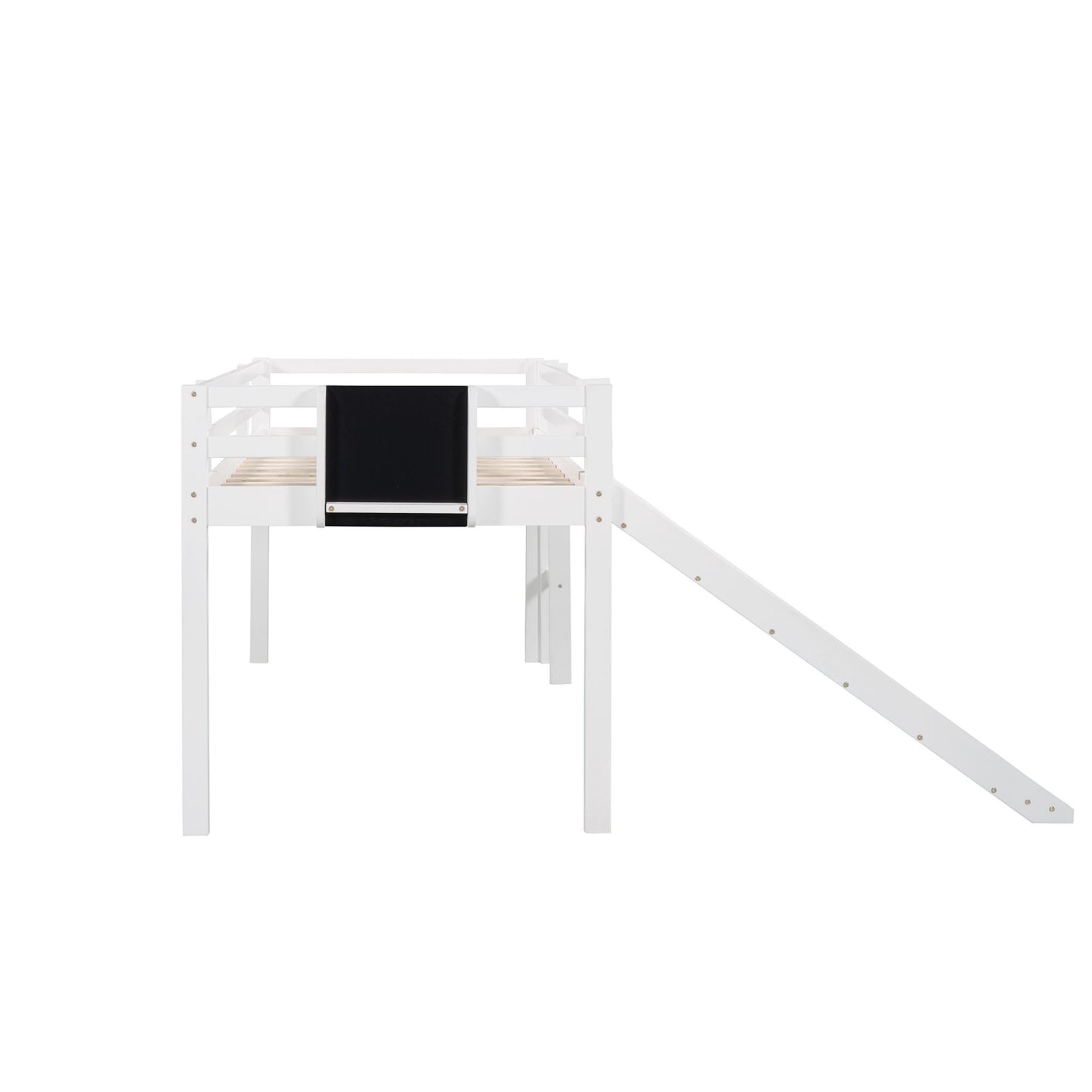 Loft Bed With Slide, Stair And Chalkboard