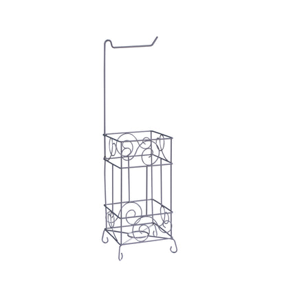 Metal Frame Toilet Paper Holder Stand, Bathroom Tissue Organizer