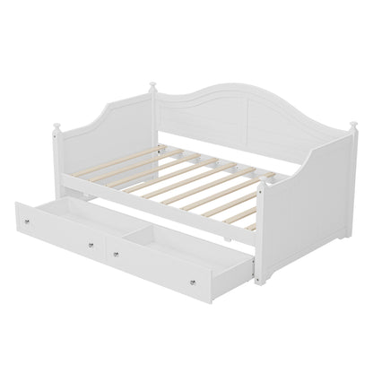 Daybed With 2 Storage Drawers, Sofa Bed With Handrail For Living Room Bedroom