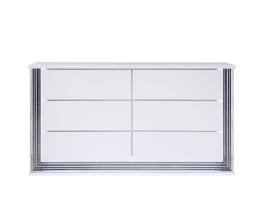 Moon - Smooth Dresser With LED - White