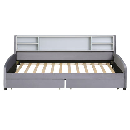 Luxurious Upholstered Platform Bed With Storage Drawers