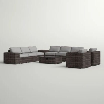 Stylish Rattan Wicker Person Seating Group With Premium Sunbrella Cushions Perfect For Outdoor Entertaining
