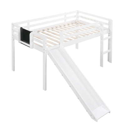 Loft Bed With Slide, Stair And Chalkboard