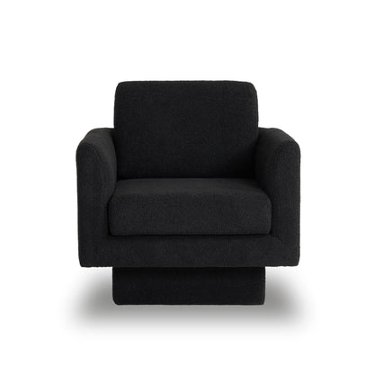 360° Modern Swivel Accent Chair Round Armchair, Thick Padded Single Lounge Sofa Upholstered Comfy
