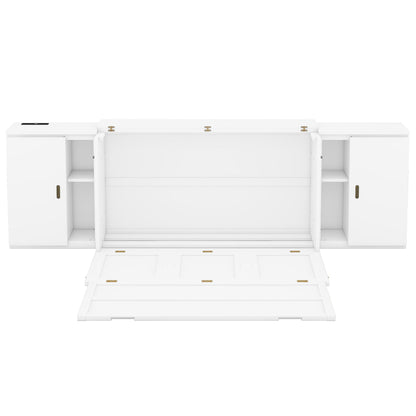 Murphy Bed With Shelves, Cabinets And USB Ports