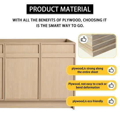 Freestanding Bathroom Vanity With Resin Sink & Soft Close Cabinet Doors