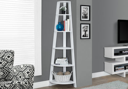 Bookshelf, Bookcase, Etagere, Corner, 5 Tier, For Office, Contemporary & Modern