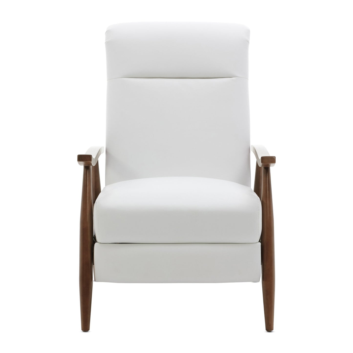 Solaris - Wood Arm Push Back Recliner Comfortable Chair With Accents - White