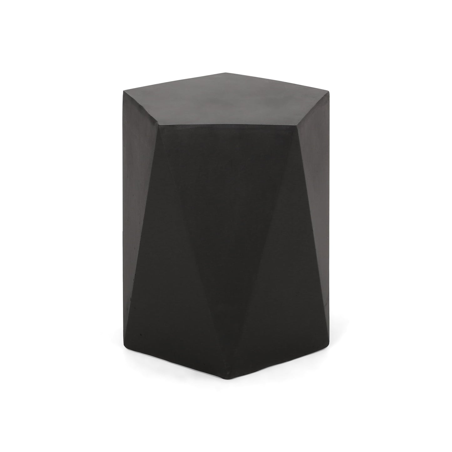Side Table With Geometric Design - Black