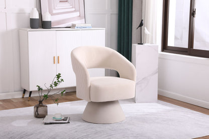 Round Barrel Swivel Accent Chair Armchair For Living Room