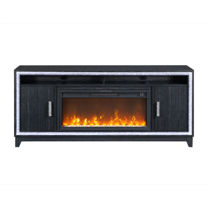 Almera - Fireplace With Adjustable Temperature And LED Options - Dark Gray