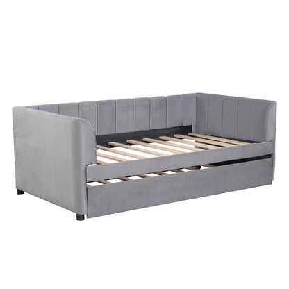 Upholstered Daybed With Ergonomic Design Backrest