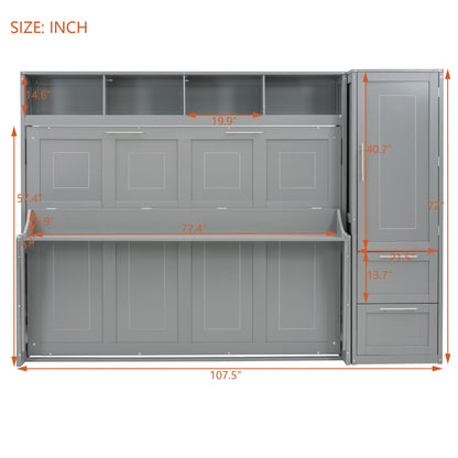 Space Saving Murphy Wall Bed With Closet And Drawers