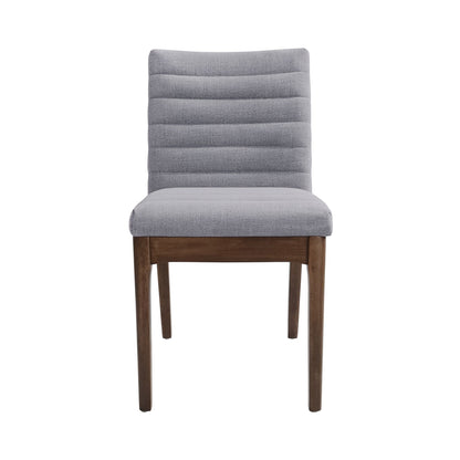 Mid Century Modern Dining Chair (Set of 2) With Channel Stitching - Dark Gray
