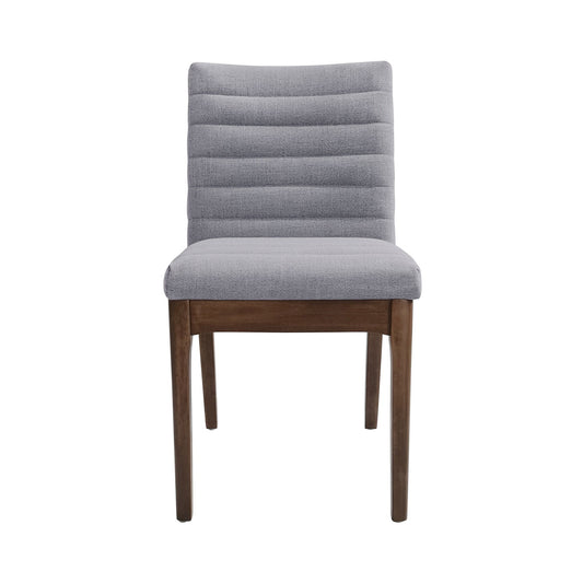 Mid Century Modern Dining Chair (Set of 2) With Channel Stitching - Dark Gray