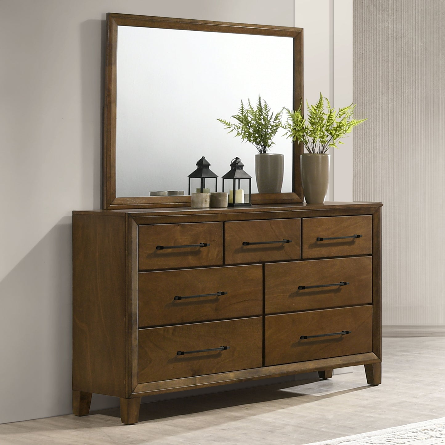 Ballard - Dresser & Mirror - Light Brown
