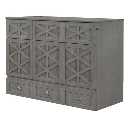 Murphy Bed With Large Drawers And USB Ports