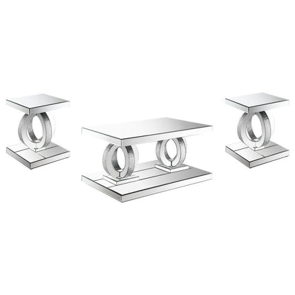 Breena - Mirrored Coffee Table Set