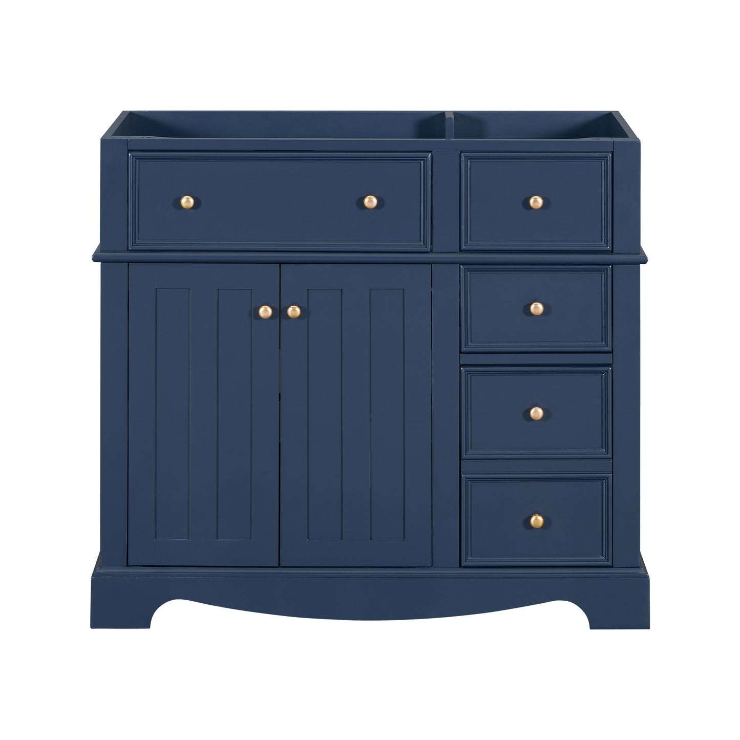 Vanity Without Basin Sink, Frame Bathroom Storage Cabinet, Freestanding Vanity With 3 Drawers & Adjustable Shelf