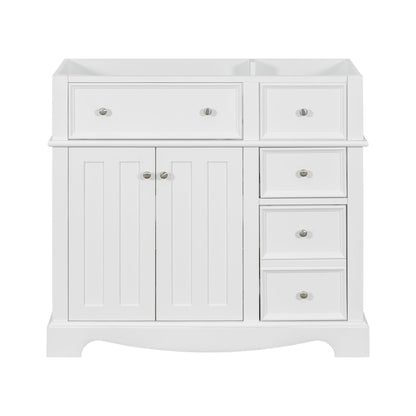 Vanity Without Basin Sink, Frame Bathroom Storage Cabinet, Freestanding Vanity With 3 Drawers & Adjustable Shelf