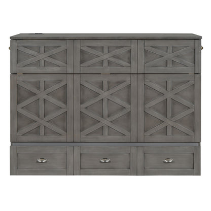 Murphy Bed With Large Drawers And USB Ports