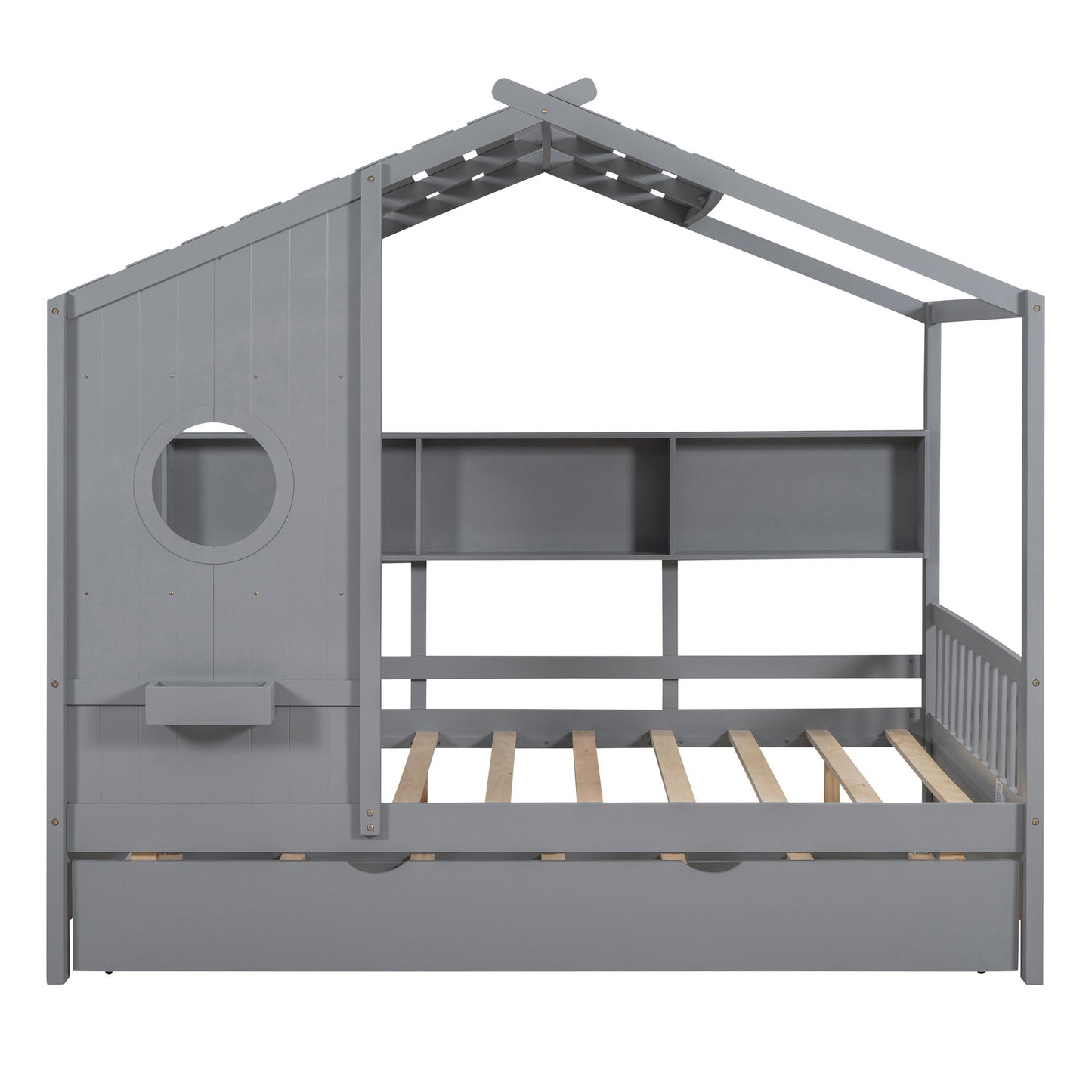 Modern Design House Bed With Storage Shelf