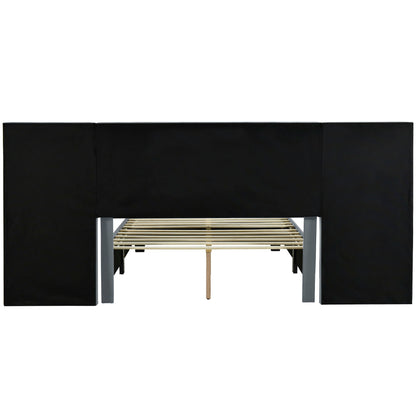 Upholstered Platform Bed With Big Headboard