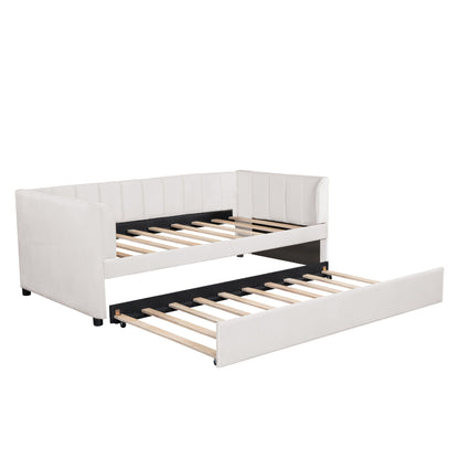 Upholstered Daybed With Ergonomic Design Backrest