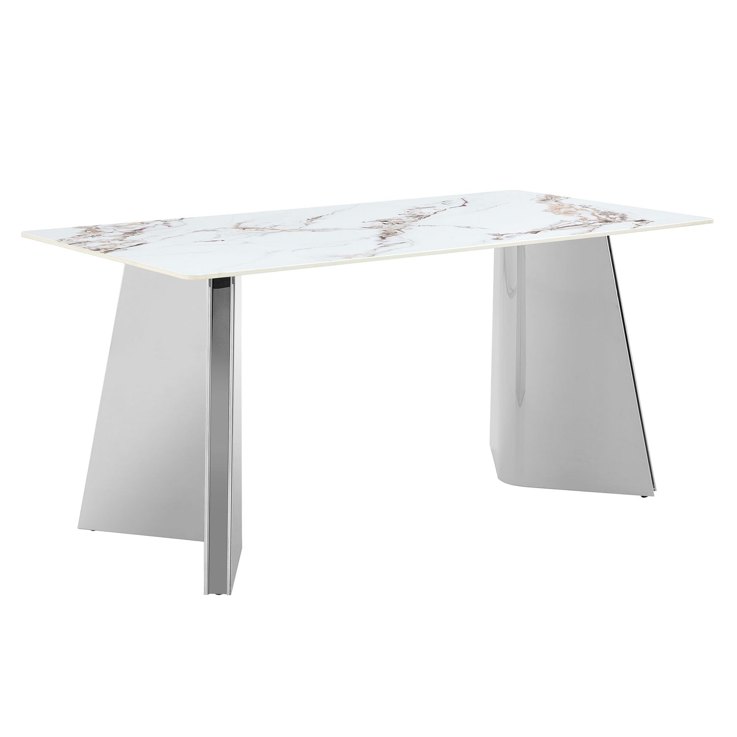 Luxurious Dining Table With Stainless Steel Butterfly Legs, Scratch & Heat Resistant