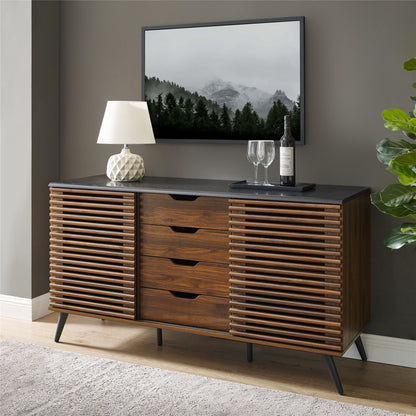 Contemporary Sliding Slat Door Sideboard