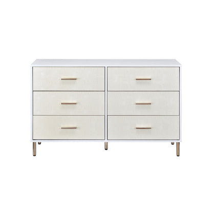 Myles - Dresser - White Champagne / Gold