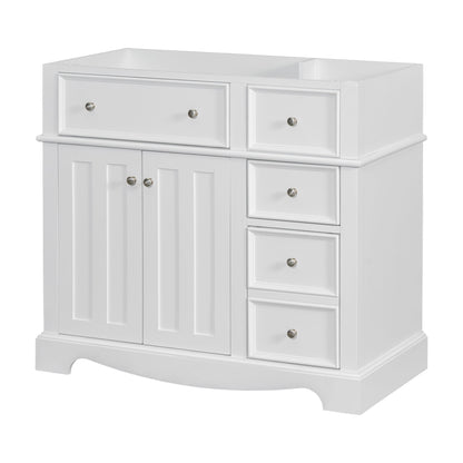 Vanity Without Basin Sink, Frame Bathroom Storage Cabinet, Freestanding Vanity With 3 Drawers & Adjustable Shelf