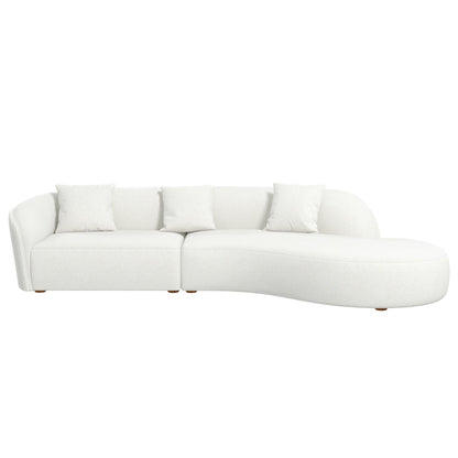 Elijah - Japandi Curvy Sectional Sofa - Beige