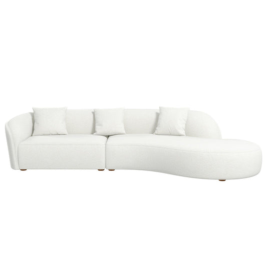 Elijah - Japandi Curvy Sectional Sofa - Beige