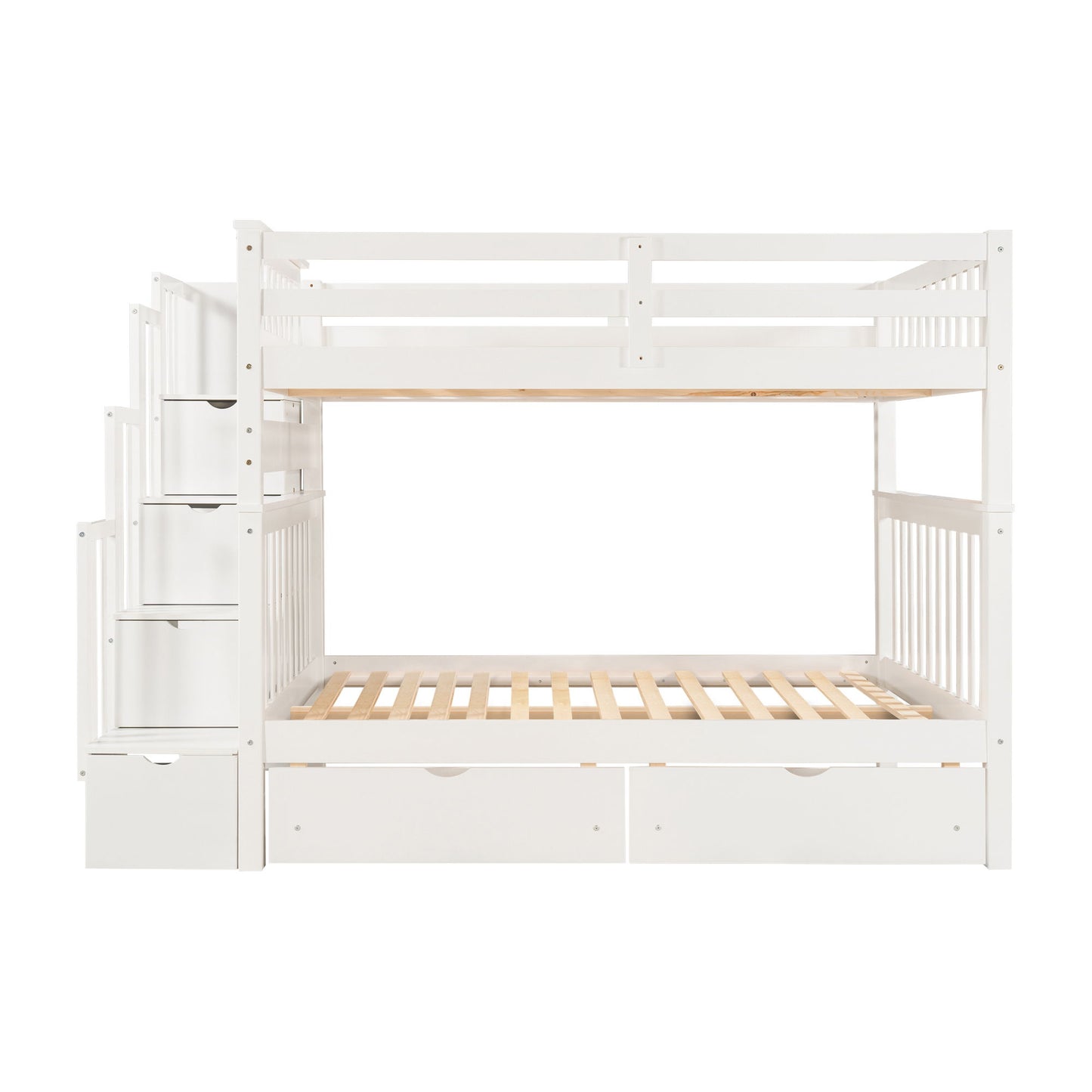 Bunk Bed With Shelves And 6 Storage Drawers
