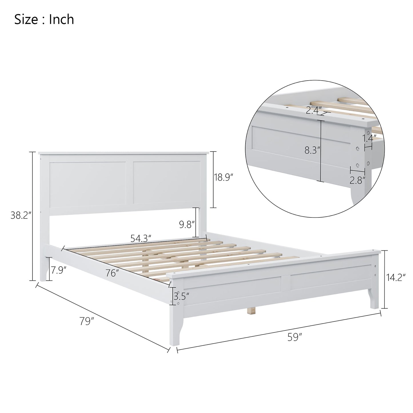 Modern Solid Wood Platform Bed