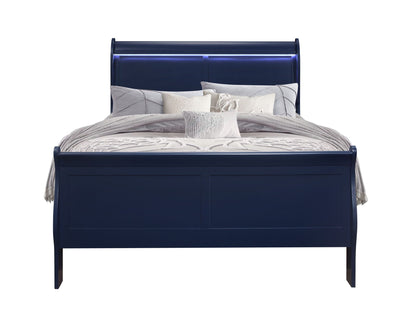 Charlston - Modern Sleigh Design Bed With LED