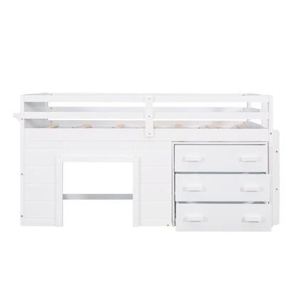 Loft Bed With Cabinet And Shelf