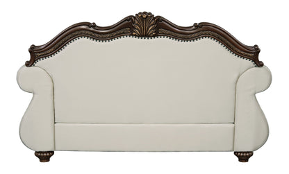 Pierce - Loveseat With 3 Pillows - Beige / Cherry