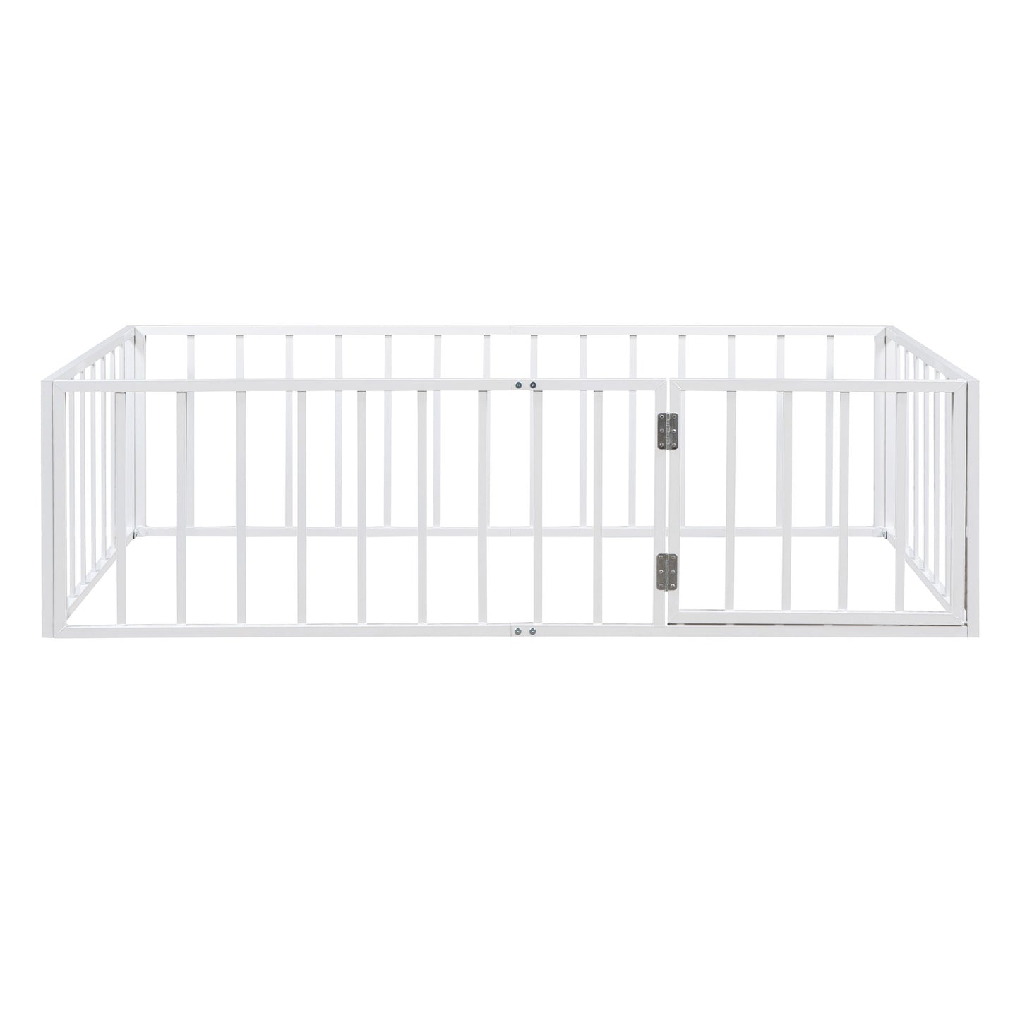 Metal Floor Bed Frame With Fence And Door