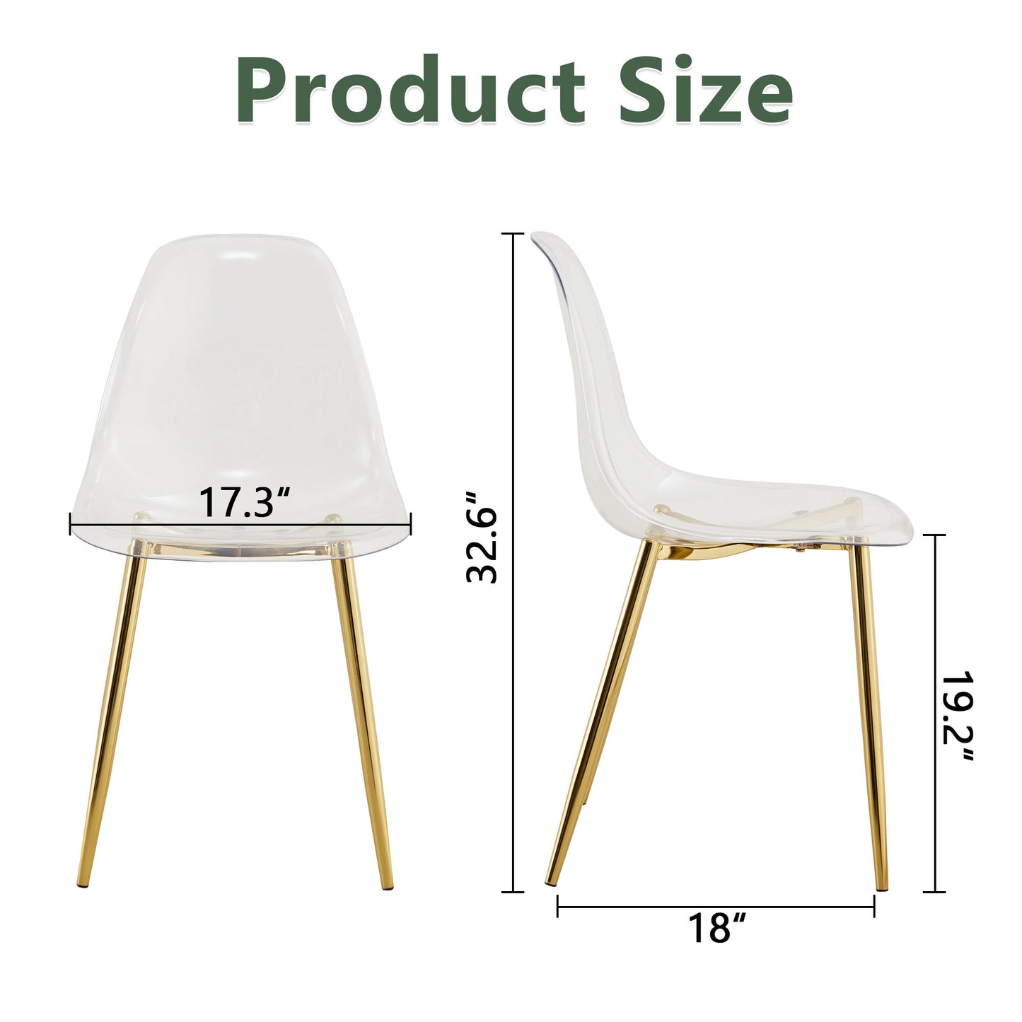 Modern Transparent Ergonomic Dining Chair With Metal Legs And Comfortable Design