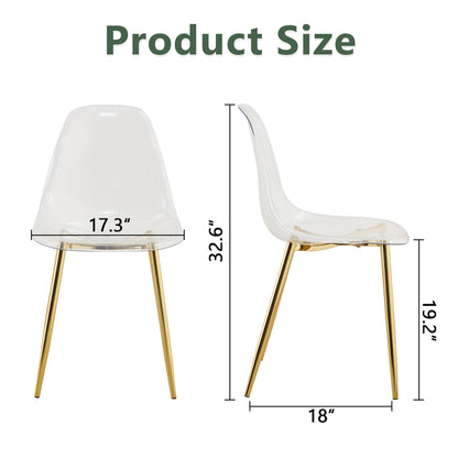 Modern Transparent Ergonomic Dining Chair With Metal Legs And Comfortable Design