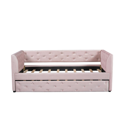 Upholstered Tufted Daybed With Trundle