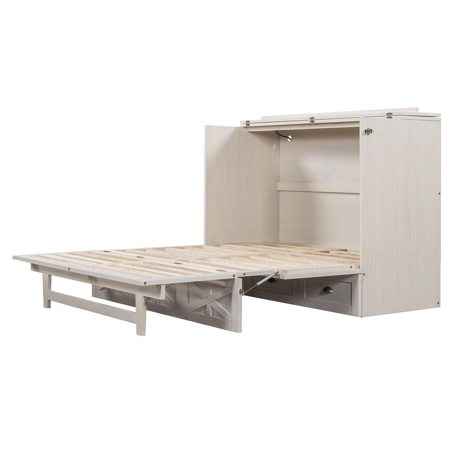 Murphy Bed With Large Drawers And USB Ports