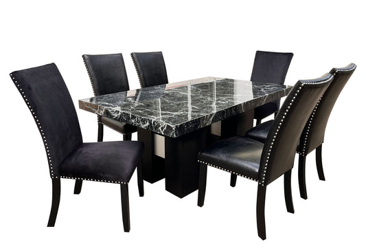 Jhoanna - 5 Pieces Dining Table Set - Black
